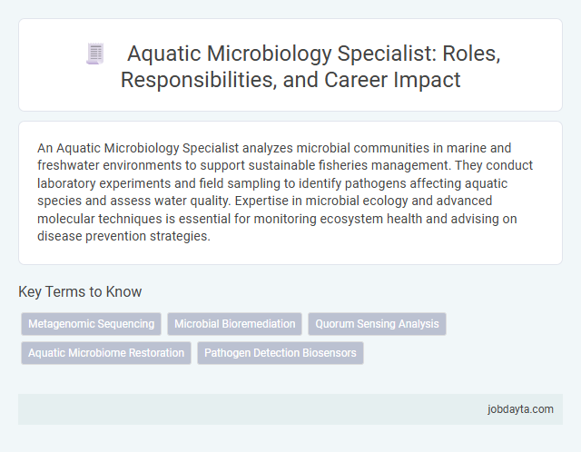 Aquatic Microbiology Specialist: Roles, Responsibilities, and Career Impact