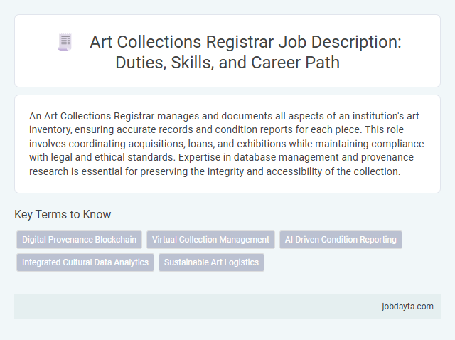 Art Collections Registrar Job Description: Duties, Skills, and Career Path