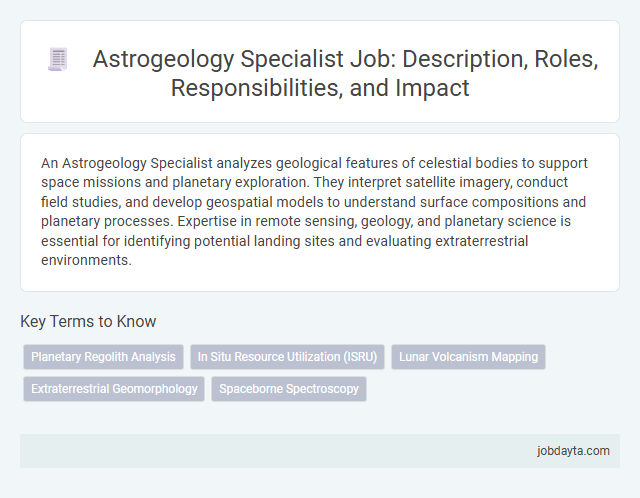 Astrogeology Specialist Job: Description, Roles, Responsibilities, and Impact