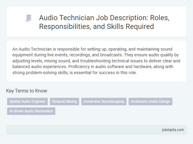 Audio Technician Job Description: Roles, Responsibilities, and Skills Required