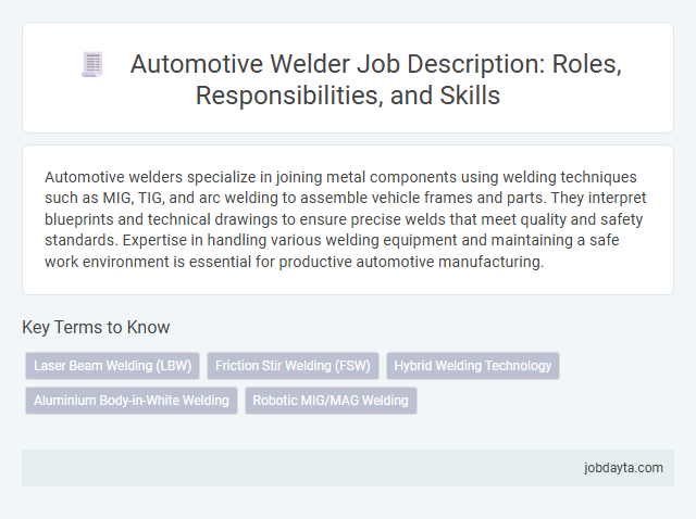 Automotive Welder Job Description: Roles, Responsibilities, and Skills