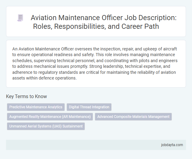 Aviation Maintenance Officer Job Description: Roles, Responsibilities, and Career Path