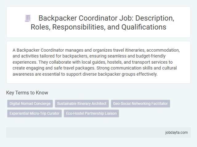 Backpacker Coordinator Job: Description, Roles, Responsibilities, and Qualifications