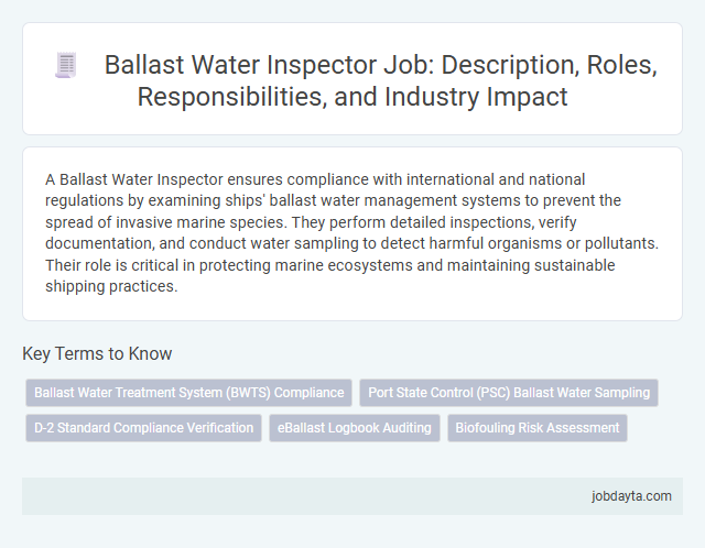 Ballast Water Inspector Job: Description, Roles, Responsibilities, and Industry Impact