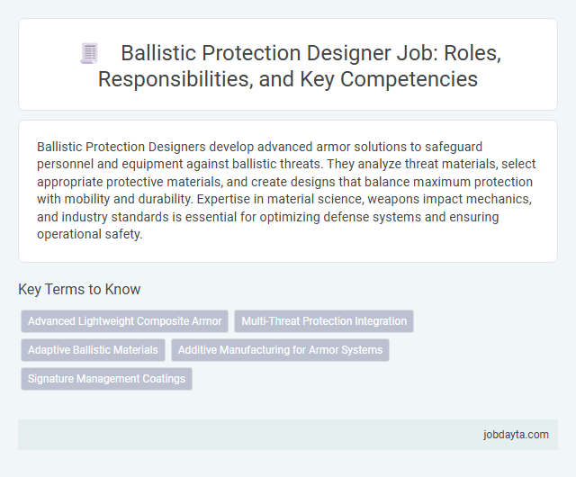 Ballistic Protection Designer Job: Roles, Responsibilities, and Key Competencies