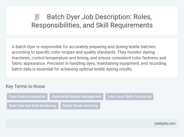 Batch Dyer Job Description: Roles, Responsibilities, and Skill Requirements