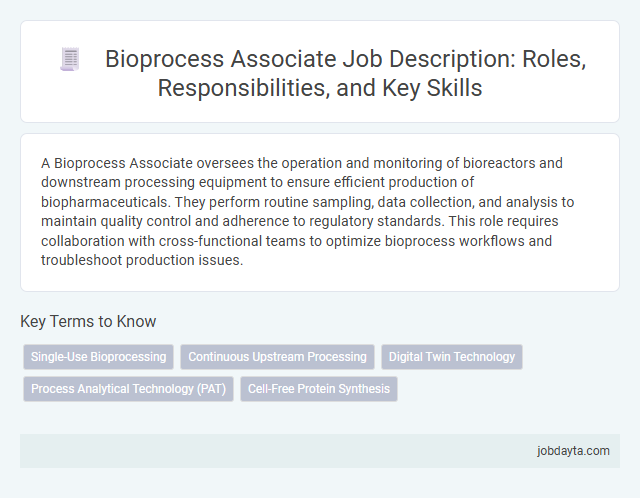 Bioprocess Associate Job Description: Roles, Responsibilities, and Key Skills