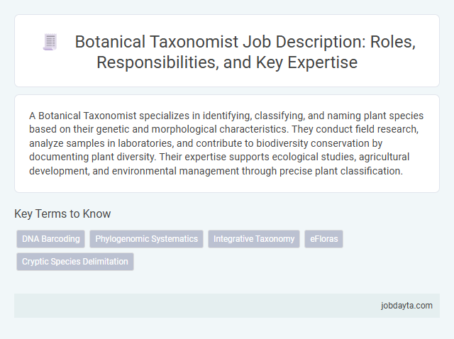Botanical Taxonomist Job Description: Roles, Responsibilities, and Key Expertise