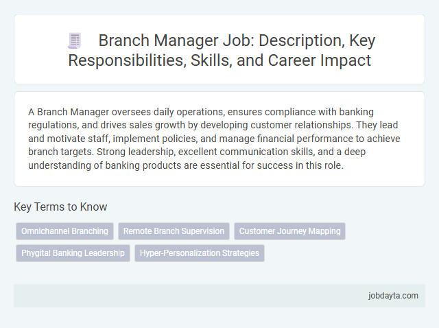 Branch Manager Job: Description, Key Responsibilities, Skills, and Career Impact