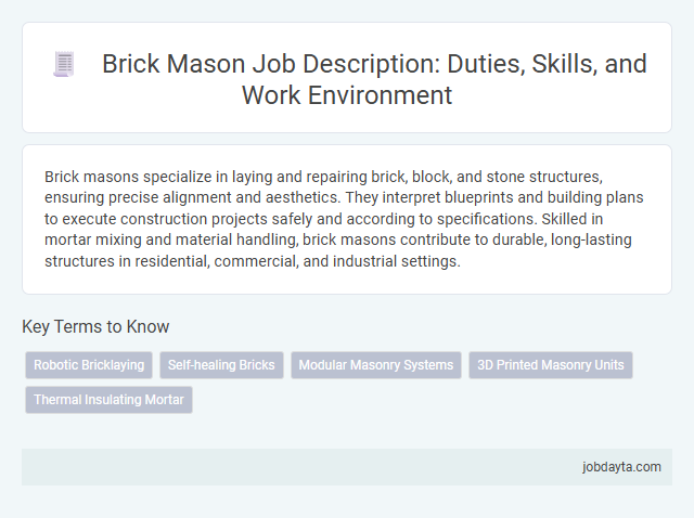 Brick Mason Job Description: Duties, Skills, and Work Environment
