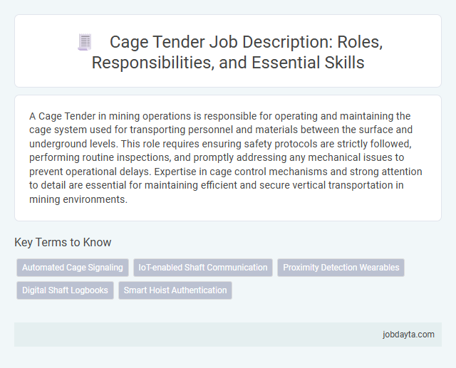 Cage Tender Job Description: Roles, Responsibilities, and Essential Skills