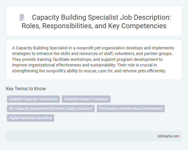 Capacity Building Specialist Job Description: Roles, Responsibilities, and Key Competencies