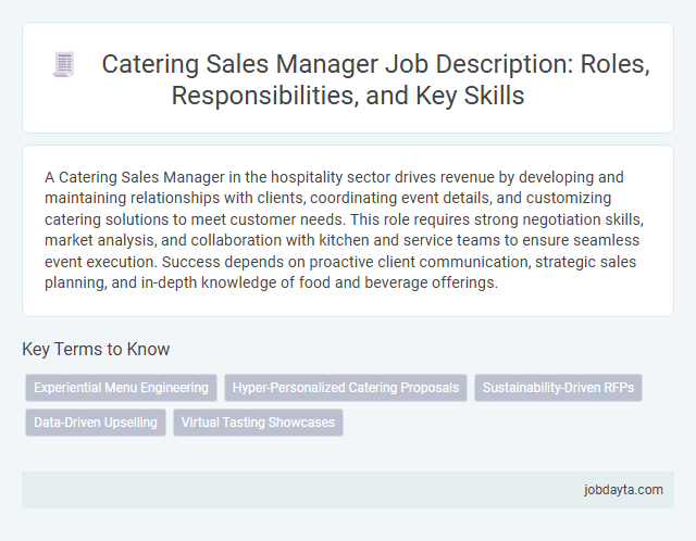 Catering Sales Manager Job Description: Roles, Responsibilities, and Key Skills