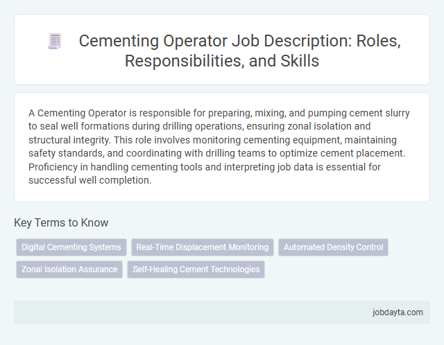 Cementing Operator Job Description: Roles, Responsibilities, and Skills