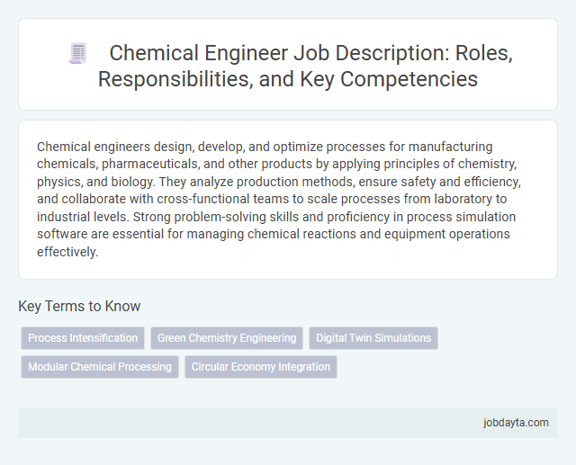 Chemical Engineer Job Description: Roles, Responsibilities, and Key Competencies