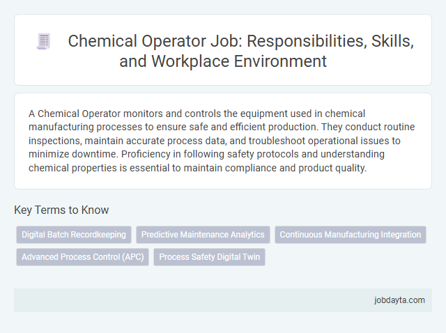 Chemical Operator Job: Responsibilities, Skills, and Workplace Environment