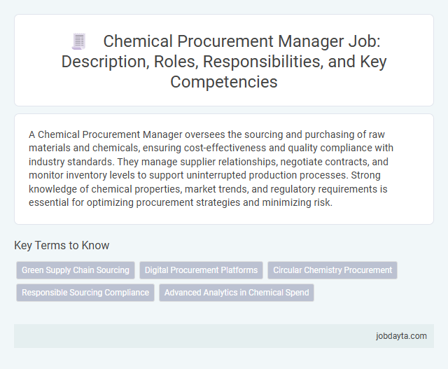 Chemical Procurement Manager Job: Description, Roles, Responsibilities, and Key Competencies