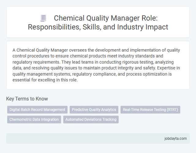 Chemical Quality Manager Role: Responsibilities, Skills, and Industry Impact
