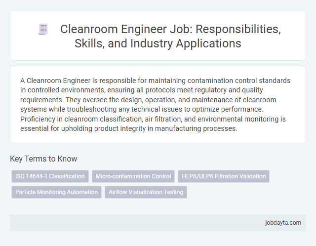 Cleanroom Engineer Job: Responsibilities, Skills, and Industry Applications