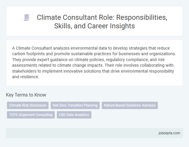 Climate Consultant Role: Responsibilities, Skills, and Career Insights