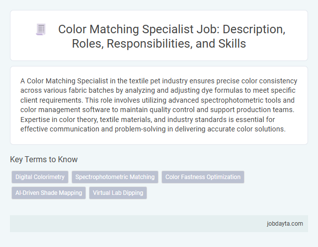 Color Matching Specialist Job: Description, Roles, Responsibilities, and Skills