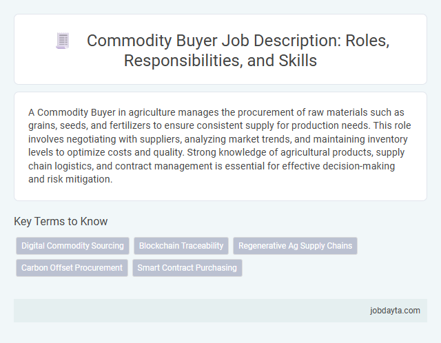 Commodity Buyer Job Description: Roles, Responsibilities, and Skills