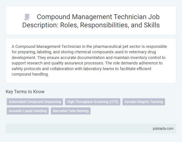 Compound Management Technician Job Description: Roles, Responsibilities, and Skills