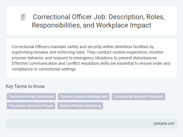 Correctional Officer Job: Description, Roles, Responsibilities, and Workplace Impact