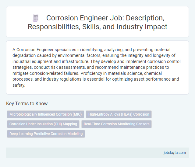 Corrosion Engineer Job: Description, Responsibilities, Skills, and Industry Impact