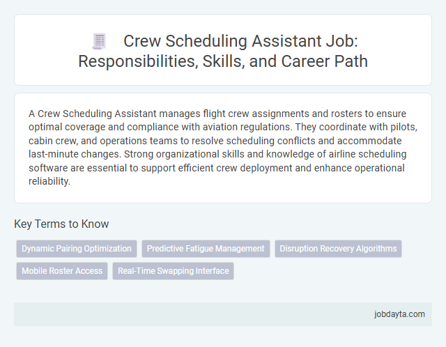 Crew Scheduling Assistant Job: Responsibilities, Skills, and Career Path
