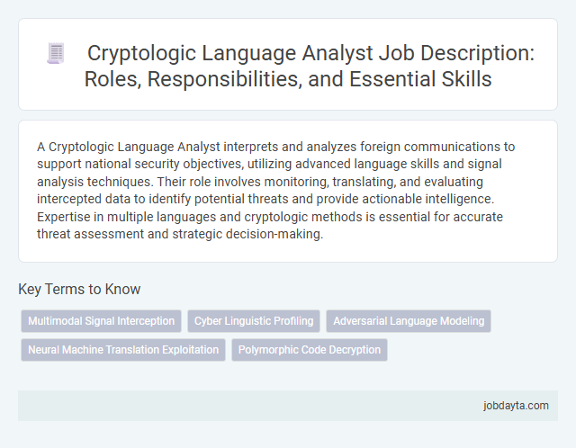 Cryptologic Language Analyst Job Description: Roles, Responsibilities, and Essential Skills