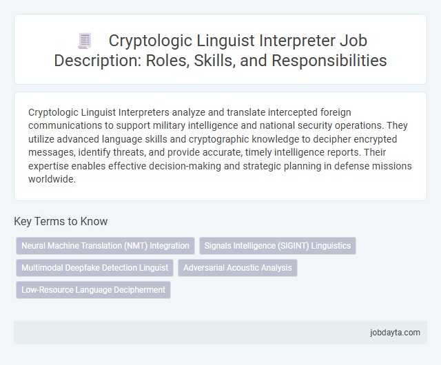 Cryptologic Linguist Interpreter Job Description: Roles, Skills, and Responsibilities