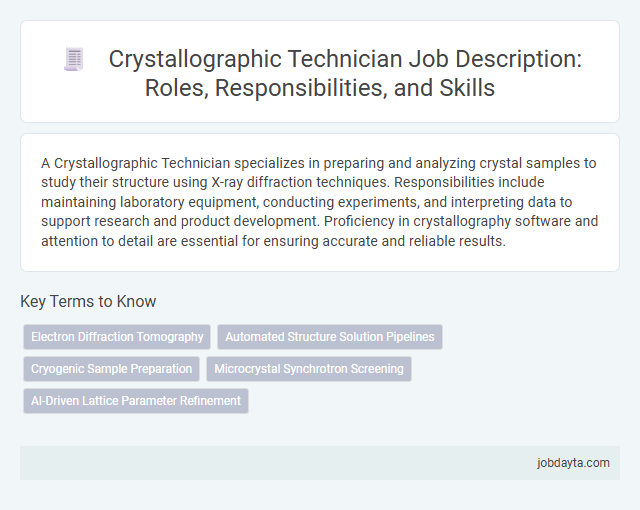 Crystallographic Technician Job Description: Roles, Responsibilities, and Skills