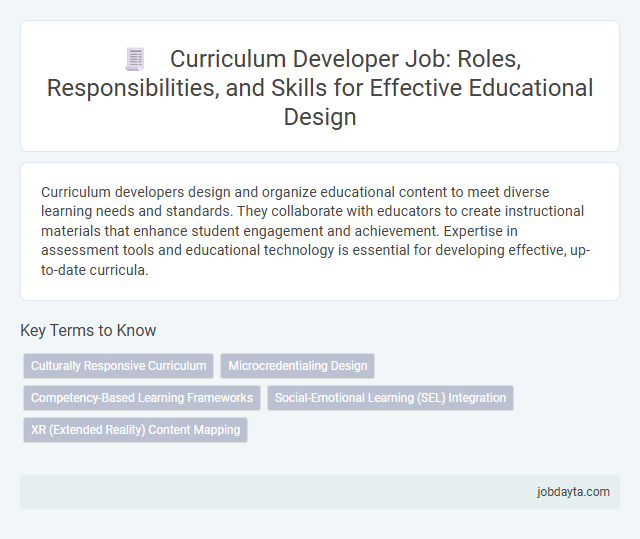 Curriculum Developer Job: Roles, Responsibilities, and Skills for Effective Educational Design