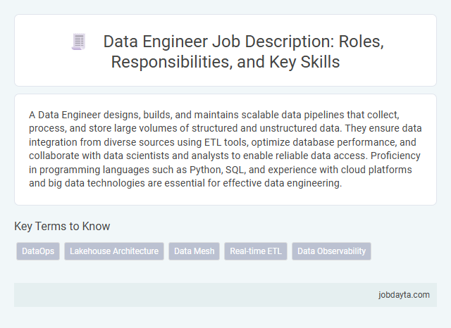 Data Engineer Job Description: Roles, Responsibilities, and Key Skills