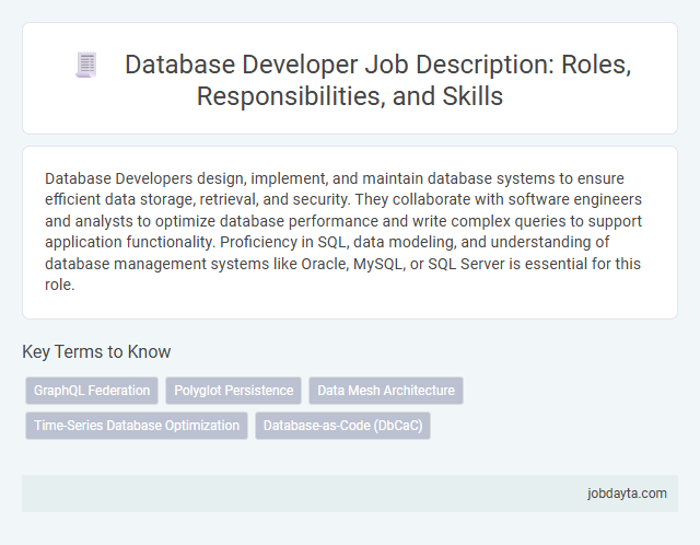 Database Developer Job Description: Roles, Responsibilities, and Skills