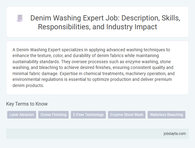 Denim Washing Expert Job: Description, Skills, Responsibilities, and Industry Impact