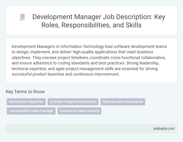 Development Manager Job Description: Key Roles, Responsibilities, and Skills