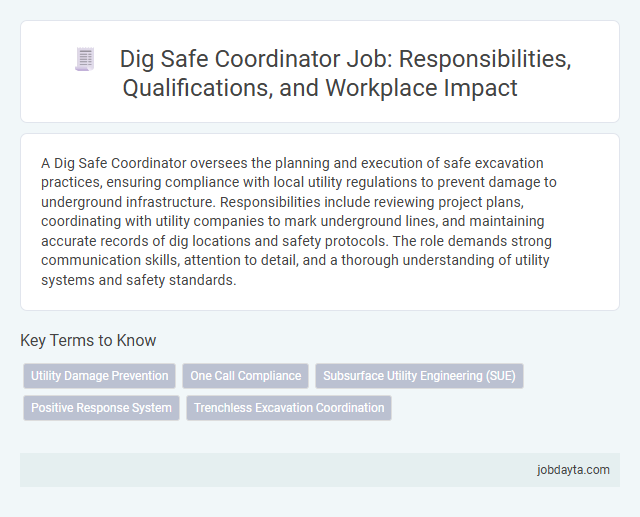 Dig Safe Coordinator Job: Responsibilities, Qualifications, and Workplace Impact