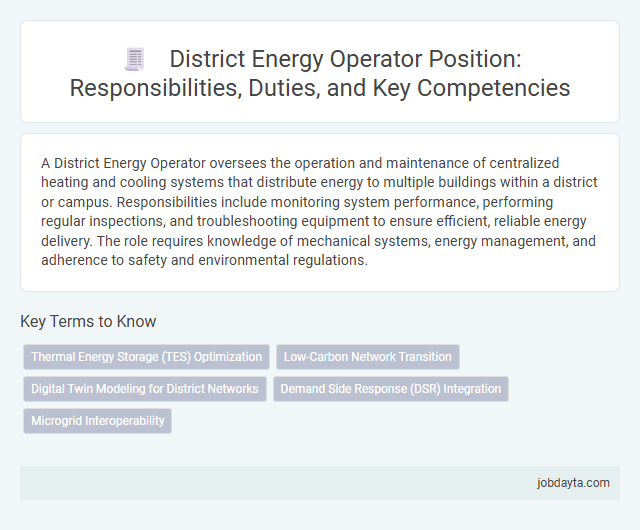 District Energy Operator Position: Responsibilities, Duties, and Key Competencies