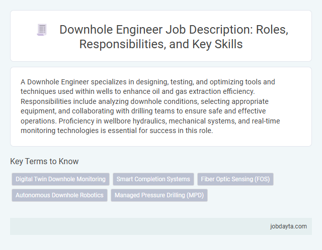 Downhole Engineer Job Description: Roles, Responsibilities, and Key Skills