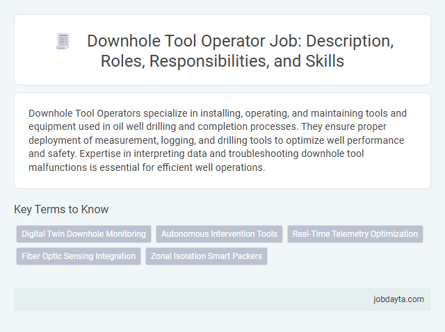 Downhole Tool Operator Job: Description, Roles, Responsibilities, and Skills