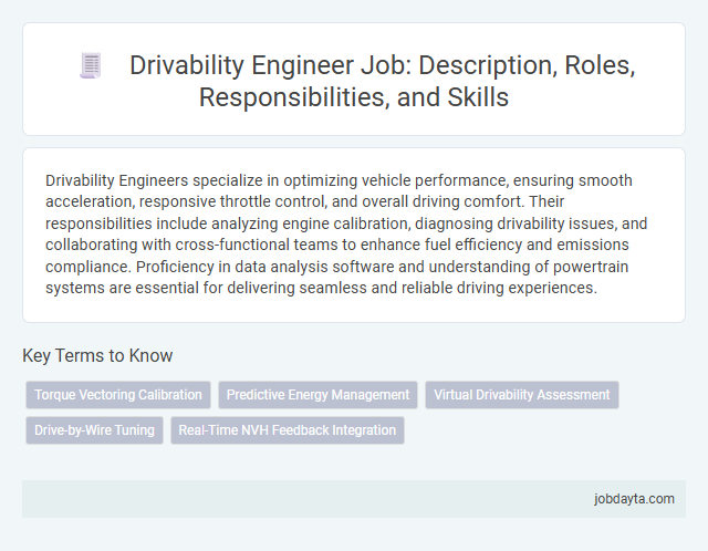 Drivability Engineer Job: Description, Roles, Responsibilities, and Skills