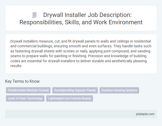 Drywall Installer Job Description: Responsibilities, Skills, and Work Environment