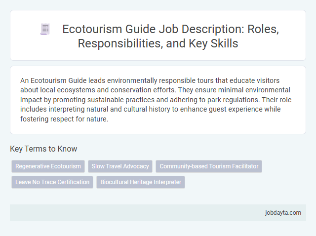 Ecotourism Guide Job Description: Roles, Responsibilities, and Key Skills
