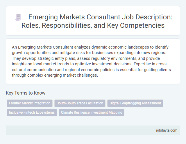 Emerging Markets Consultant Job Description: Roles, Responsibilities, and Key Competencies