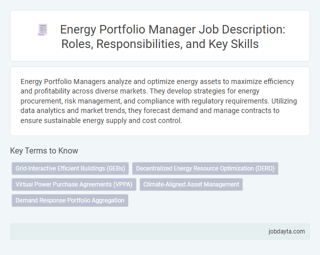 Energy Portfolio Manager Job Description: Roles, Responsibilities, and Key Skills