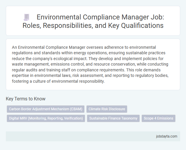 Environmental Compliance Manager Job: Roles, Responsibilities, and Key Qualifications