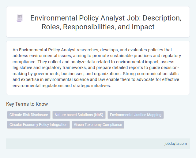 Environmental Policy Analyst Job: Description, Roles, Responsibilities, and Impact
