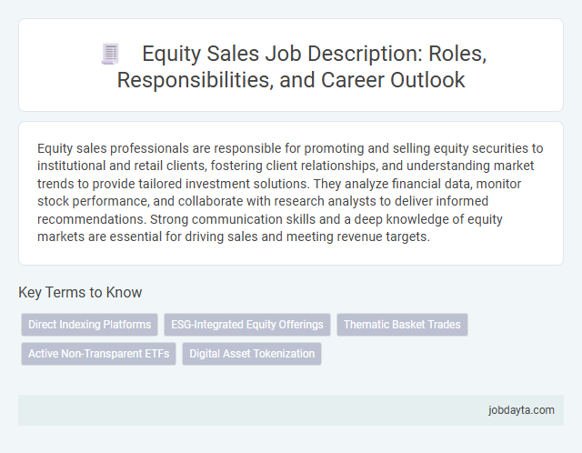 Equity Sales Job Description: Roles, Responsibilities, and Career Outlook